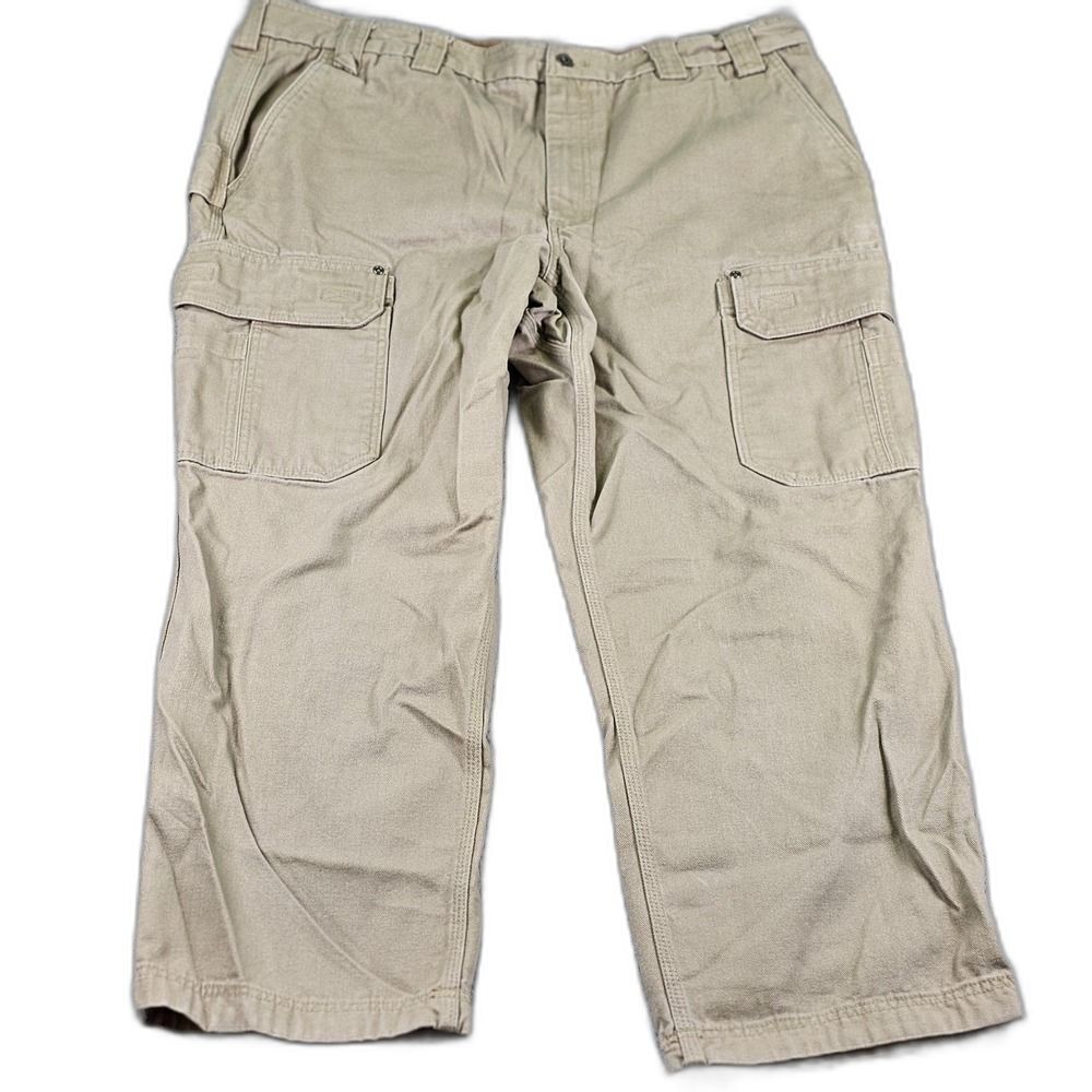 Duluth Trading Co Fire Hose Cargo Pants Men 44x30 Tan Workwear Gorpcore Utility